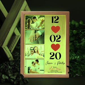 Couple, Love Story is Beautiful, Personalized Picture Frame Light Box, Valentine Gift, Couple Gift - - GoDuckee