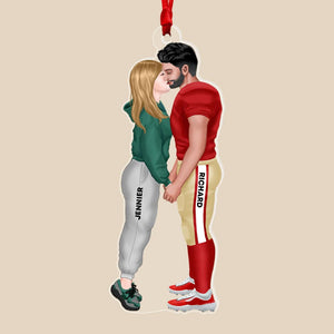 Sport Kissing Couple, Personalized Ornament, Gift For Christmas - Ornament - GoDuckee