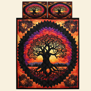 Tree Of Life Quilt Bed Set 023HUDT170125 - Blanket - GoDuckee