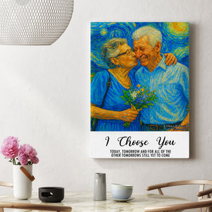 Art Style Couple Canvas Print - Custom Photo Gifts For Couple 01humg150725 - Poster & Canvas - GoDuckee