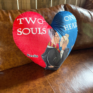 Two Souls One Heart, Custom Shape Pillow, Magical Couple Gifts 01HUDT030124TM - Pillow - GoDuckee