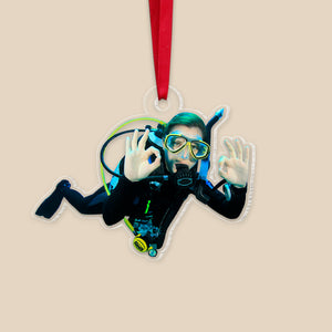 Personalized Diving Ornament, Custom Photo Acrylic Ornament, Christmas Gift For Scuba Diving Lover - Ornament - GoDuckee