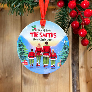 Story Of How Family Stole Christmas Personalized Ceramic Ornament, Christmas Gift For Family - Ornament - GoDuckee