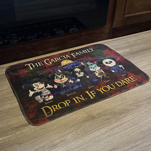 Drop In if You Dare 01QHDT080923 Personalized Doormat, Gifts For Horror Family - Doormat - GoDuckee