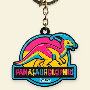 Colorful Dinosaur Keychain – Personalized Gifts for LGBTQ+ Pride 03hupu050625 - Keychains - GoDuckee