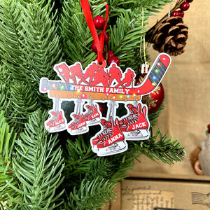 Personalized Ice Hockey Family Skates Ornament - Gift for Ice Hockey Lovers - Ornament - GoDuckee
