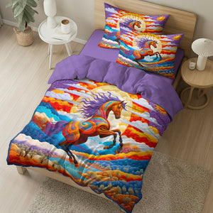 Horse Lovers Quilt Bed Set 03HUDT180125 - Blanket - GoDuckee