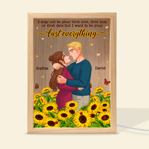 I Want To Be Your Last Everything, Personalized Picture Frame Light Box, Romantic Couple Gifts - - GoDuckee