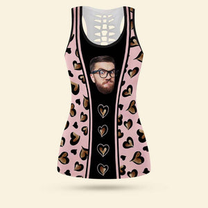 This Butt Is Taken By A Crazy Husband, Gift For Couple, Personalized Tank Top And Legging, Custom Photo Funny Legging - AOP Products - GoDuckee