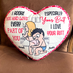 I Adore You And Love Every Part Of You, Couple Gift, Personalized Heart Pillow, Naughty Couple Pillow - Pillow - GoDuckee