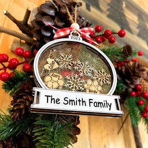 Snow Family - Personalized 4D Shaker Ornament - - GoDuckee