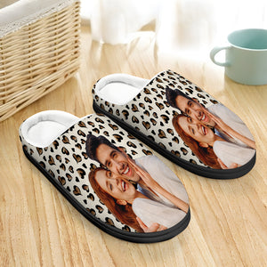 Smiling Couple Photo, Personalized Home Slippers, Gifts For Couple - Shoes - GoDuckee