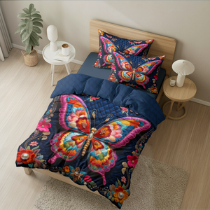 Personalized Butterfly Quilt Bed Set 05hupu170125 - Blanket - GoDuckee