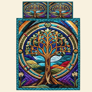 Tree Of Life Quilt Bed Set 024HUDT170125 - Blanket - GoDuckee