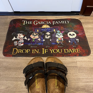 Drop In if You Dare 01QHDT080923 Personalized Doormat, Gifts For Horror Family - Doormat - GoDuckee