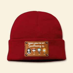Personalized Gifts For Mom Knitted Hat Thanks For Not Swallowing Us 04acdt220324ha - Hat - GoDuckee
