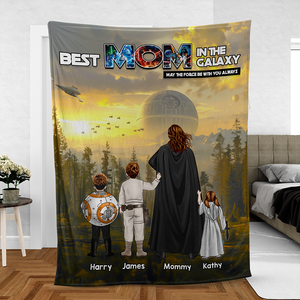 Personalized Gifts For Mom Blanket Best Mom In The Galaxy 01ACHU220325HHHG - Blanket - GoDuckee