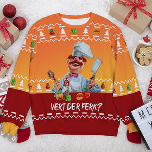Gift For Comedy TV Series Fan, Knitted Ugly Sweater Shirt, Chef Sweater Shirt 02QHTI080823 - AOP Products - GoDuckee