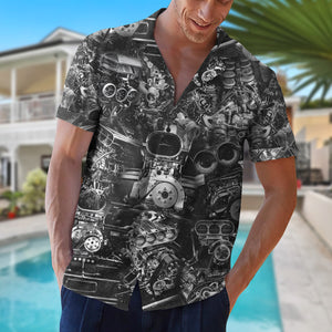 Racing Engine Hawaiian Shirt Gift For Hot Rod Lover, Muscle Car Lover- GZ-HW-01QHQN170623 - Hawaiian Shirts - GoDuckee