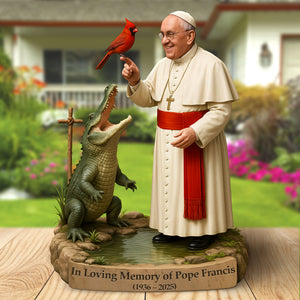 In Loving Memory Of Pope Francis Plaque - Gift For Christian 01OHTI220425 - Shaped Plaques - GoDuckee