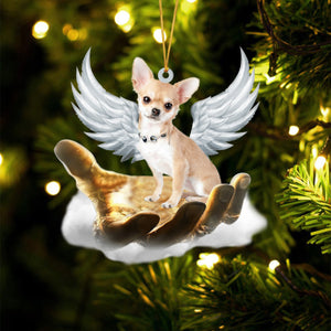 Dog On Jesus Hand 01cr220823 Personalized Memorial Ornament - Ornament - GoDuckee