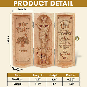 Mẫu - Personalized Openable Wooden Cylinder Sculpture of Jesus Christ - Wooden Cylinder Sculpture - GoDuckee