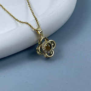 Custom Photo Projection Necklace - Lucky Clover Charm 39 05acxx140325 - Necklace - GoDuckee