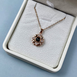 Custom Photo Projection Necklace - Lovely Sunflower Charm 13 04acxx140325 - Necklace - GoDuckee