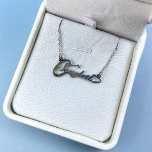 Personalized Name Necklace - Silver Guitar Charm 46 21acxx140325 - Necklace - GoDuckee