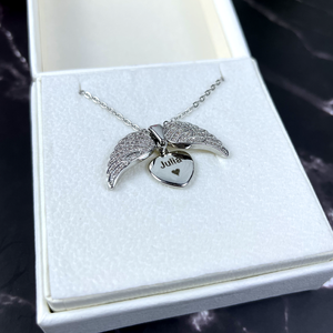 Personalized Memorial Gifts For Heaven Couple Angel Wings Necklace 02acxx140225 - Necklace - GoDuckee
