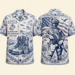 Veteran Celebrate America 250th Anniversary Toile De Jouy Hawaiian Shirt - Personalized Gifts For Veterans 01huti180626 - Hawaiian Shirts - GoDuckee