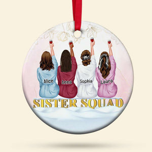 Sister Squad, Gift For Bestie, Personalized Ornament, Bestie Drinking Squad Ornament, Christmas Gift - Ornament - GoDuckee