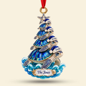 Jolly Turtle Flow Acrylic Ornament - Personalized Christmas Gifts For Family 01qhti051026 - Ornament - GoDuckee