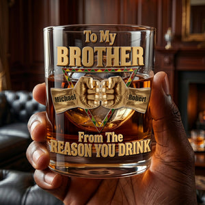 Black Brothers Round Glass - Personalized Gifts For Brothers 01huti060626 - Glass - GoDuckee