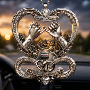 Infinity Love Car Ornament - Personalized Gifts For Couple 05pati100626