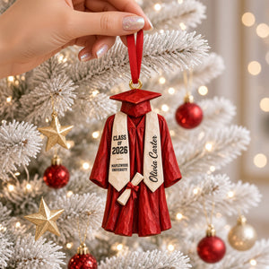 Graduation Gown Ornament - Personalized Gifts For Graduation Celebration Christmas Ornament 01NATI121026 - Ornament - GoDuckee