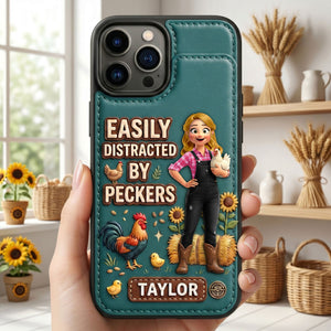 Farm Chicken Girl Leather Flip Wallet Phone Case Personalized Gifts For Girl 05NATI010626