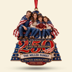 Custom Photo Proud American 250th Christmas Ornament, Personalized Gifts For Family 05qhti220826
