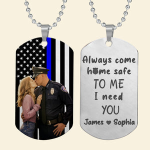 Custom Photo Dog Tag Necklace - Custom Photo Gifts For Police 02HUDC070624 - Necklace - GoDuckee