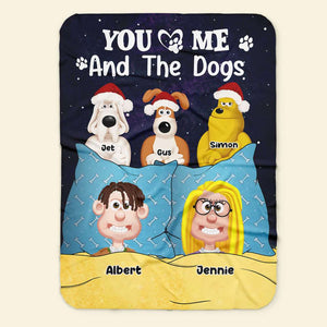 Personalized Gifts For Movie Lover Blanket Couple and Dogs Cats 04XQLU101224PA - Blanket - GoDuckee