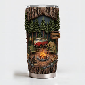 Campfire Adventure 20oz Tumbler - Personalized Gift For Camping Lovers 05KILU301225 - Tumbler Cup - GoDuckee
