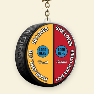 Personalized Gifts For Ice Hockey-loving Couple Keychain 04hupu240125 - Keychains - GoDuckee