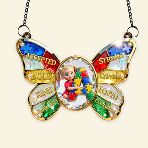 Autism Kids Suncatcher - Custom Photo Gifts For Autism Awareness Suncatcher Ornament 01NALU160326 - Ornament - GoDuckee