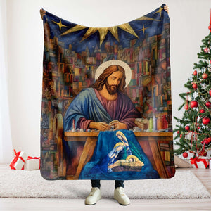 Jesus Christ Quilting Blanket, Gifts For Christian Quilter 02QHLU110924 - Blanket - GoDuckee