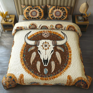 Western Cow Skull Quilt Bedding Set Special Line 04TGDT230125 - Blanket - GoDuckee