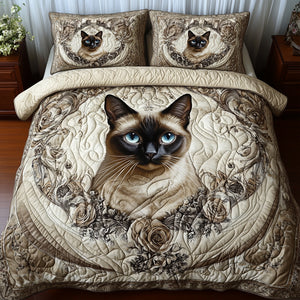 Siamese Cat Gifts For Cat Lovers Quilt Bedding Set Special Line 01TGDT210125 - Blanket - GoDuckee