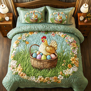 Easter Chicks and Eggs Quilt Bedding Set Special Line 04tgmh040225 - Blanket - GoDuckee
