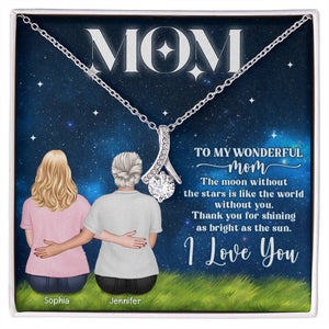 Mom Thank You For Shining As Bright As The Sun- Personalized Alluring Beauty Necklace-Gift For Mom- Mom Alluring Beauty Necklace - Jewelry - GoDuckee