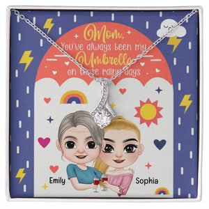 Mom You 've Always Been My Umbrella On Those Rainy Days-Personalized Alluring Beauty Necklace- Gift For Mom- Mom Necklace - Jewelry - GoDuckee