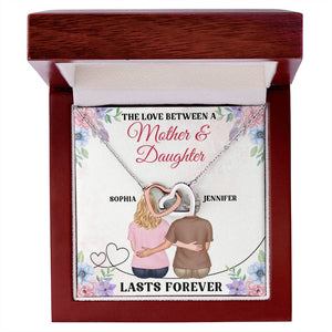 The Love Between A Mother & Daughter, Personalized Interlocking Hearts Necklace- Gift For Mom- Mom Necklace - Jewelry - GoDuckee